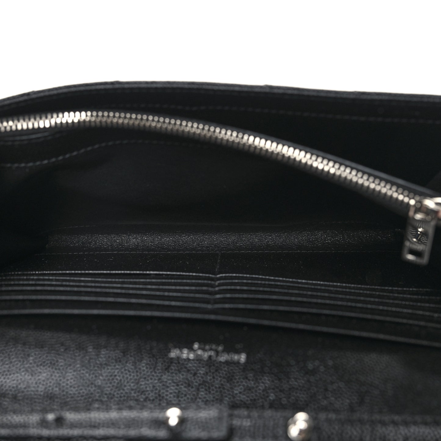 Grain De Poudre Matelasse Chevron Monogram Chain Wallet Black