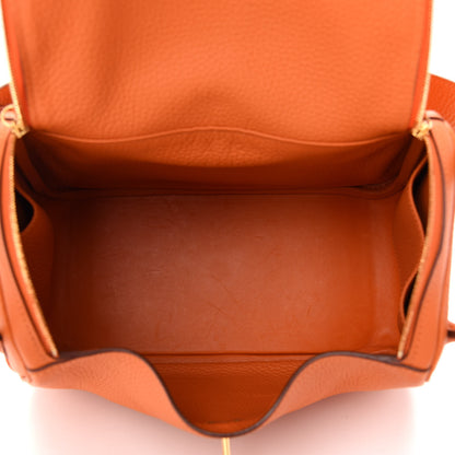 Hermes Taurillon Clemence Lindy 26 Orange 4 of 7