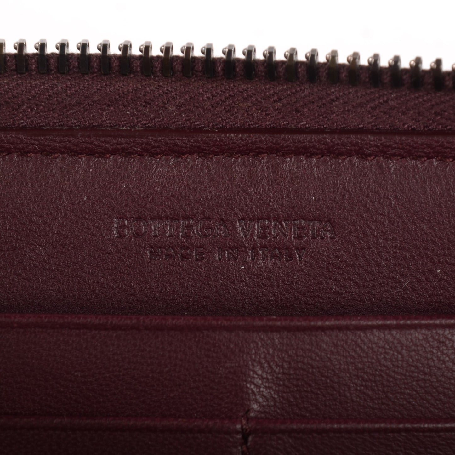 Nappa Intrecciato Zip Around Wallet Aubergine