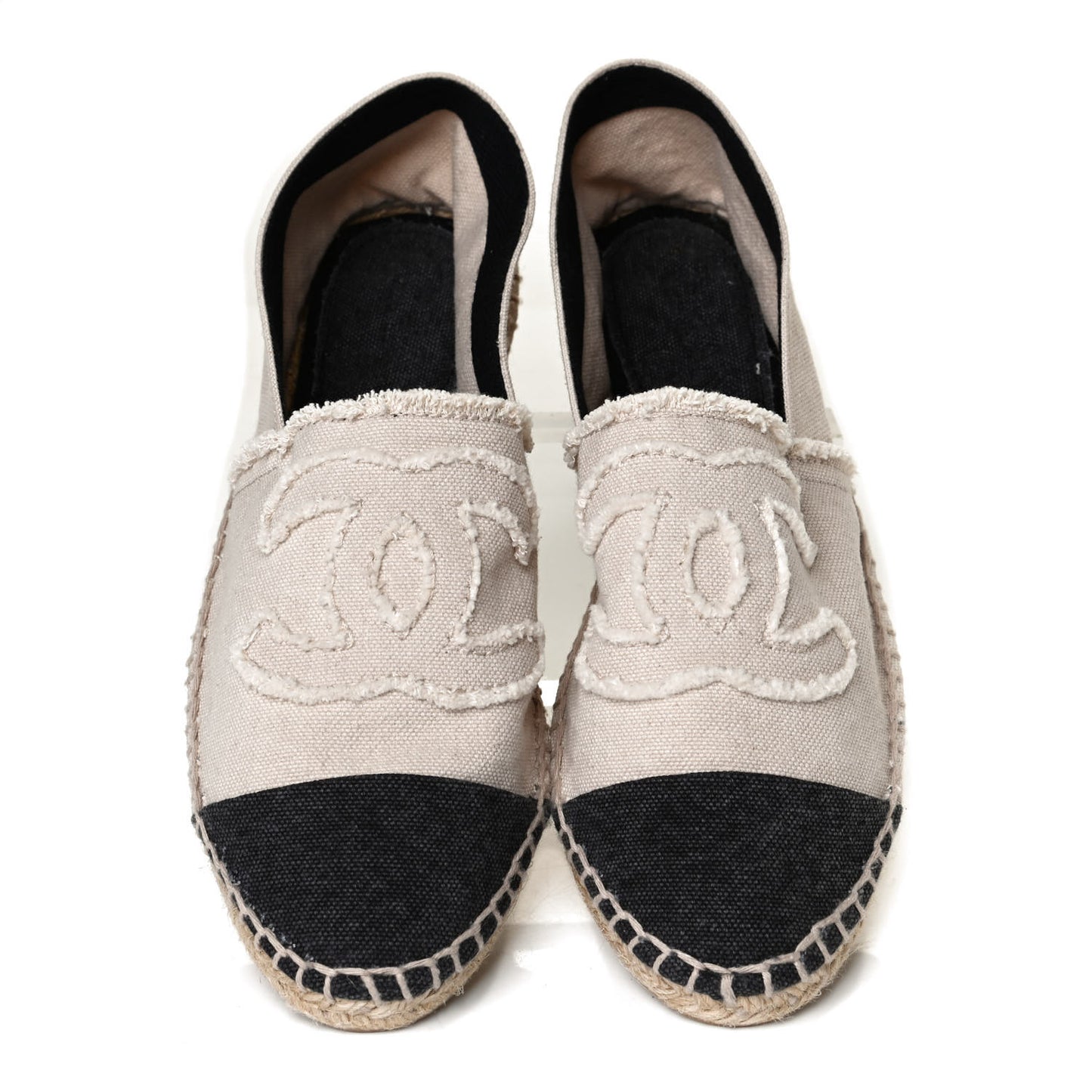 Canvas CC Espadrilles 39 Beige Clair Black