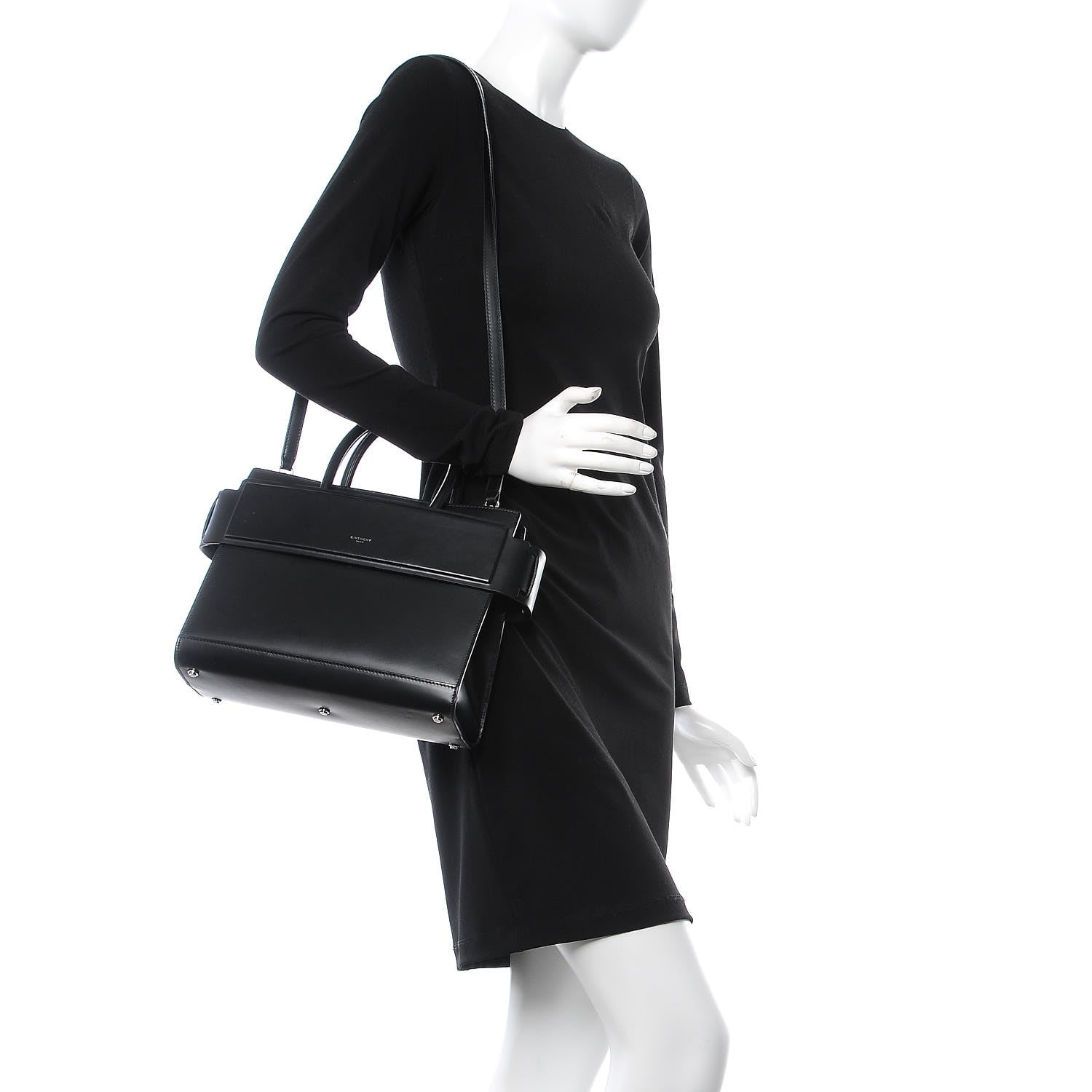 Givenchy Smooth Calfskin Small Horizon Satchel Black 2 of 8