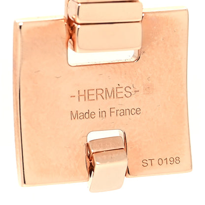 Hermes Rose Gold Plated Lacquered Eileen Pendant Necklace Rose Dragee 5 of 5