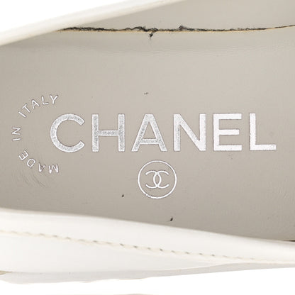 Chanel Shiny Lambskin Quilted CC Turnlock Loafers 37 White 7 of 11
