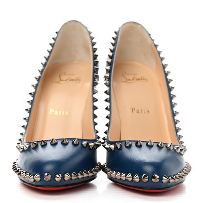 Christian Louboutin Kid Specchio Dorispiky 100 Pumps 37 Dark Gun 2 of 11