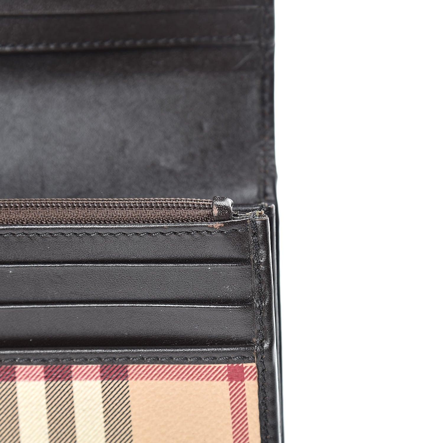 Burberry Haymarket Check Penrose Continental Wallet Chocolate 15 of 15