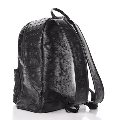 MCM Metallic Visetos Calfskin Medium Studded Munich Lion Stark Backpack Silver Black 3 of 11