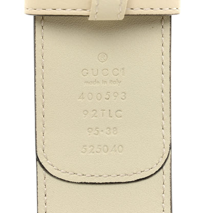Gucci GG Supreme Monogram Matte Plutone Calfskin Double G 40mm Belt 95 38 Beige Ebony Mystic White 5 of 6