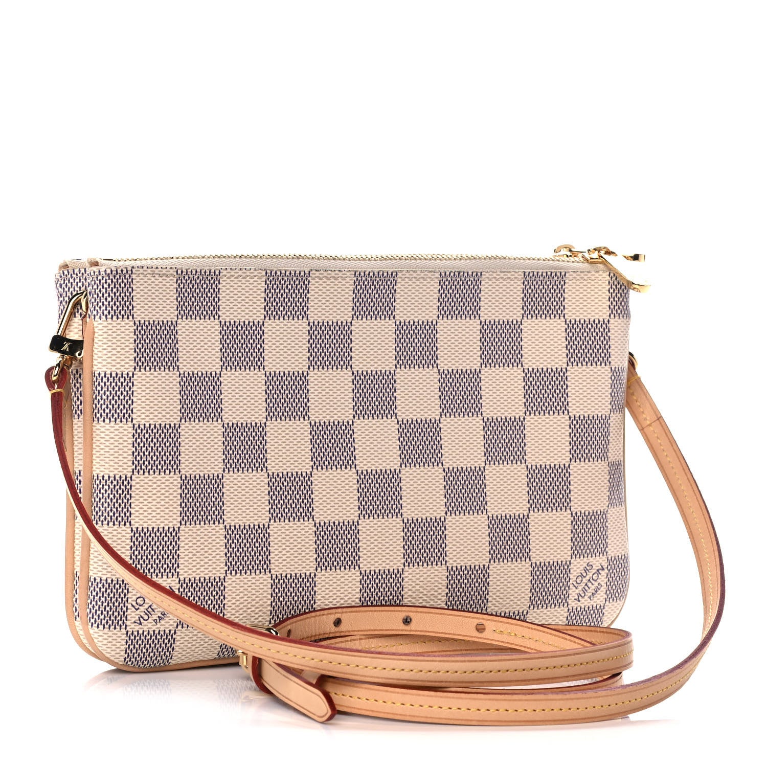 Louis Vuitton Damier Azur Double Zip Pochette 3 of 10