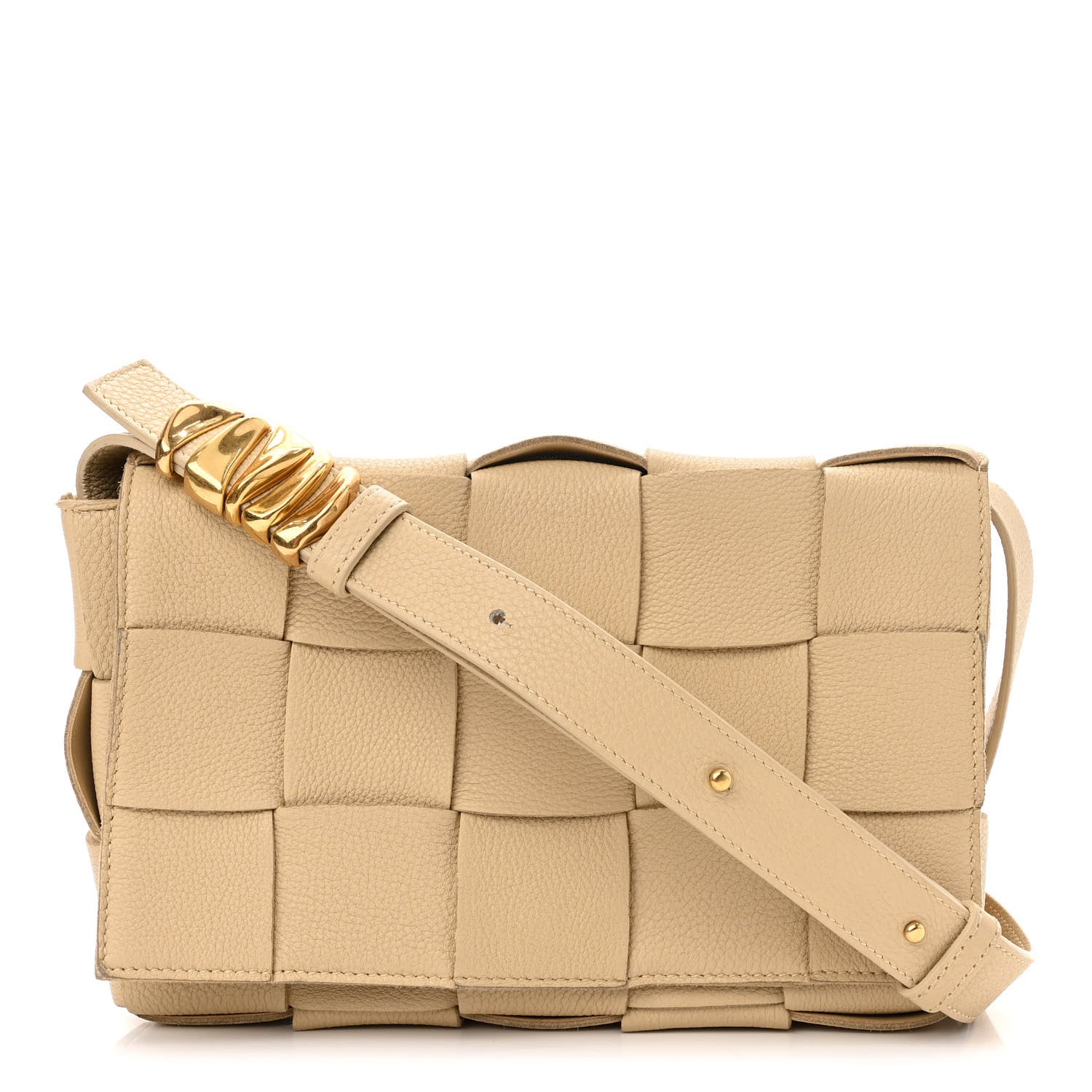 Bottega Veneta Grained Calfskin Maxi Intrecciato Cassette Crossbody Bag Porridge 1 of 9