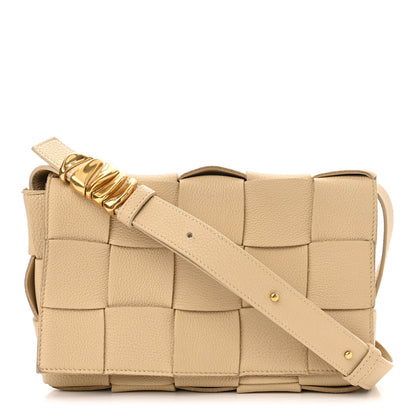 Bottega Veneta Grained Calfskin Maxi Intrecciato Cassette Crossbody Bag Porridge 1 of 9
