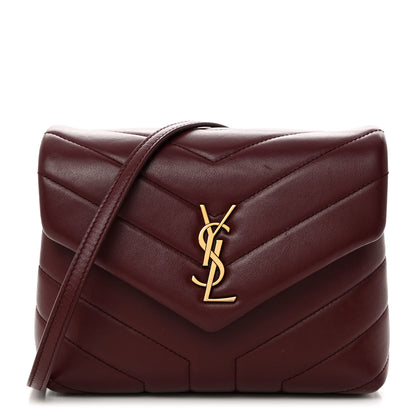 Saint Laurent Calfskin Y Quilted Monogram Toy Loulou Monogram Crossbody Bag Rouge Legion 1 of 13