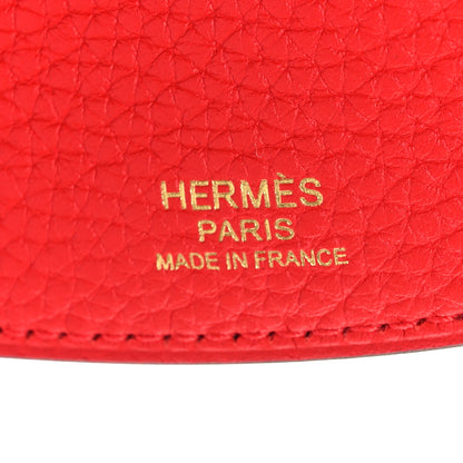 Hermes Taurillon Clemence Chevre Mysore Saut 25 Rouge De Coeur Rose Azalee Rouge Sellier 6 of 12