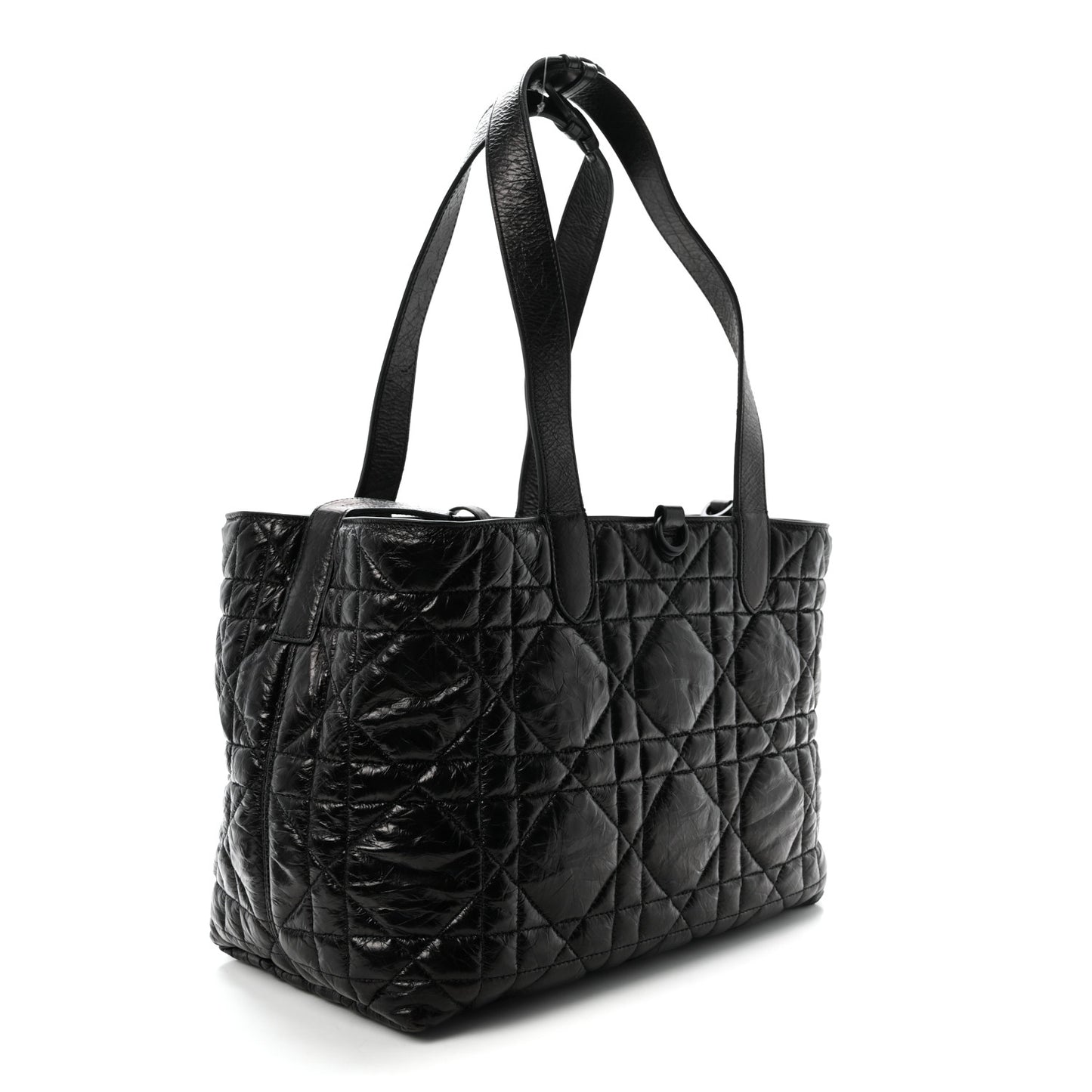 Crinkled Calfskin Macrocannage Medium Toujours Black
