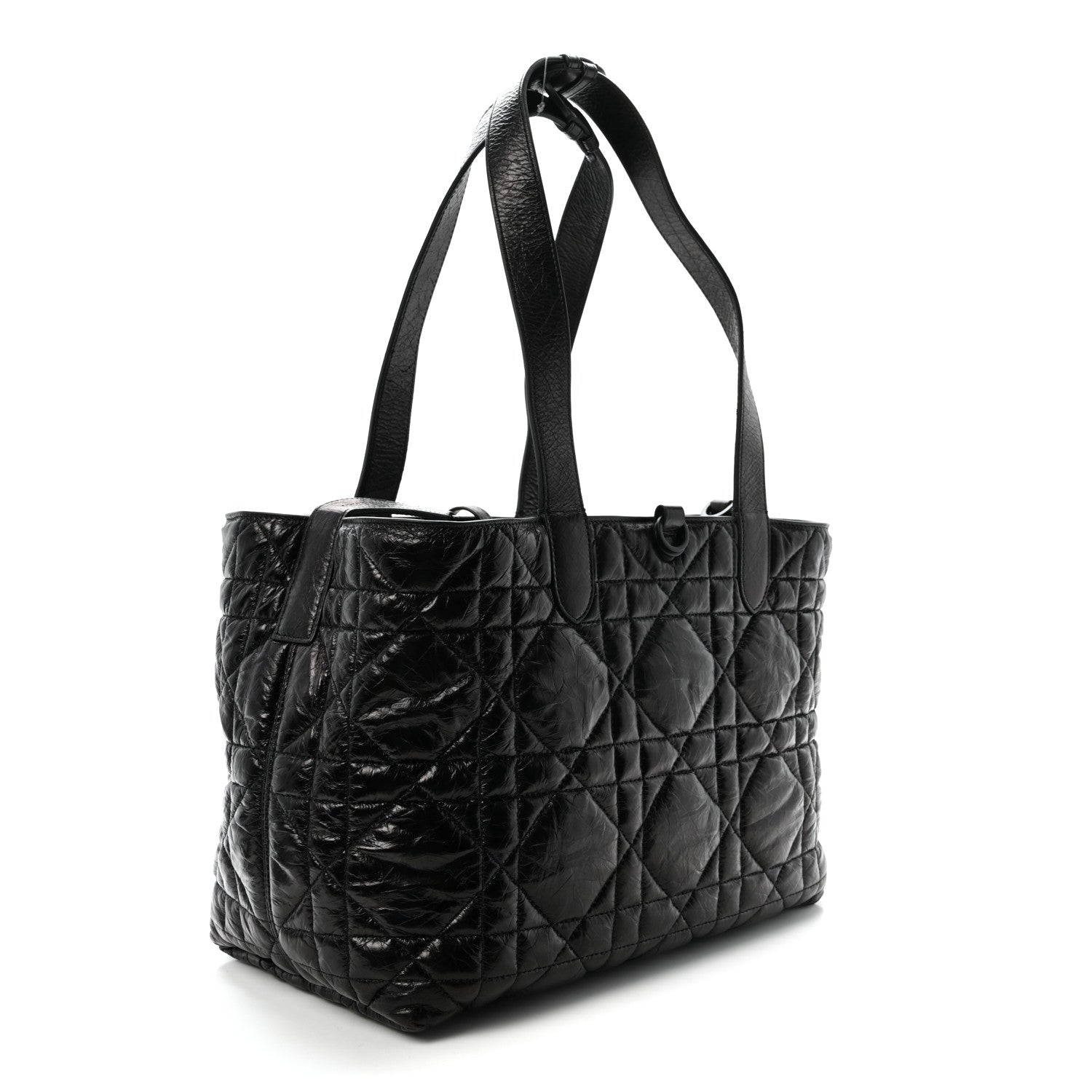 Christian Dior Crinkled Calfskin Macrocannage Medium Toujours Black 4 of 10