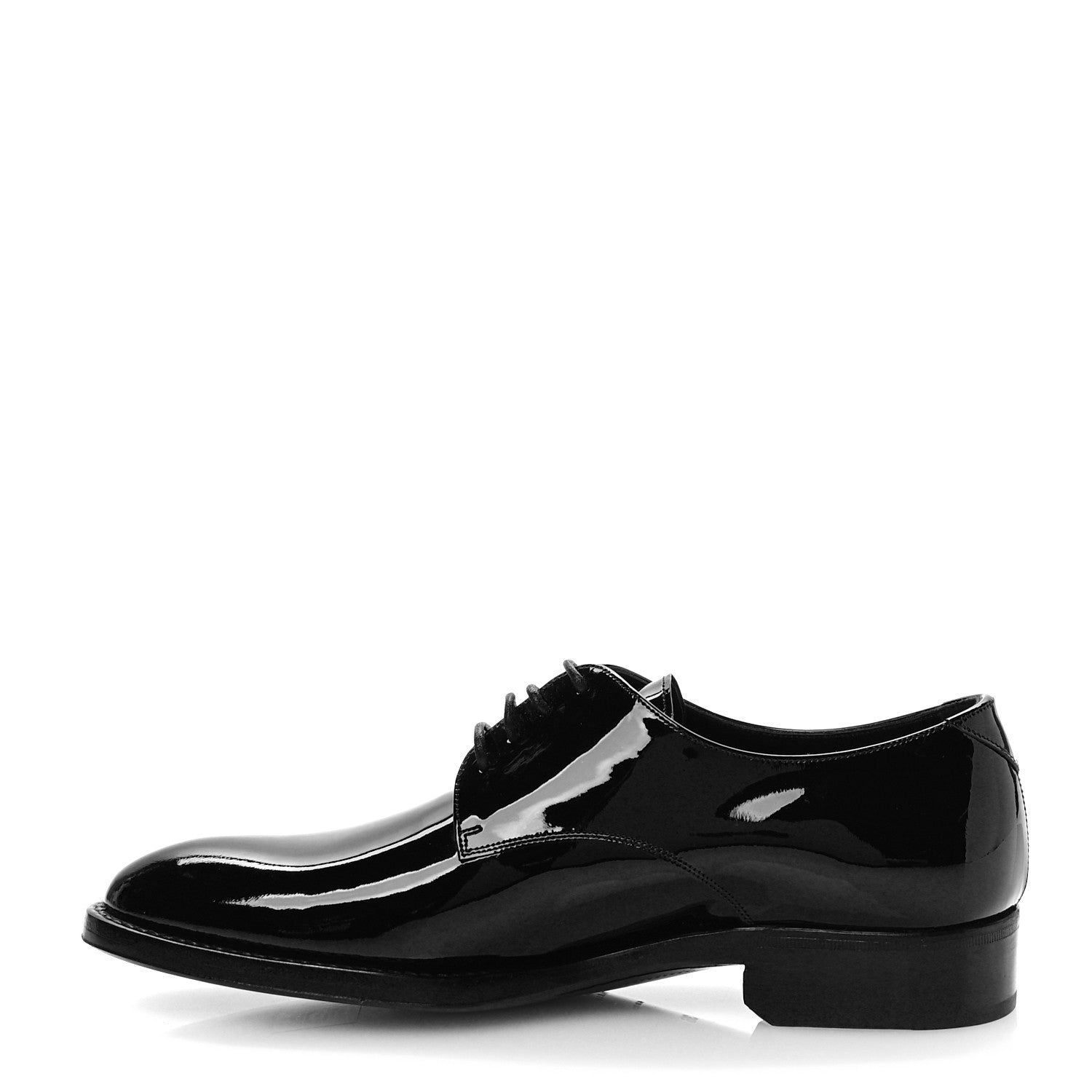 Saint Laurent Patent Calfskin Mens Derby Lace Up Shoes 36 Black 1 of 10