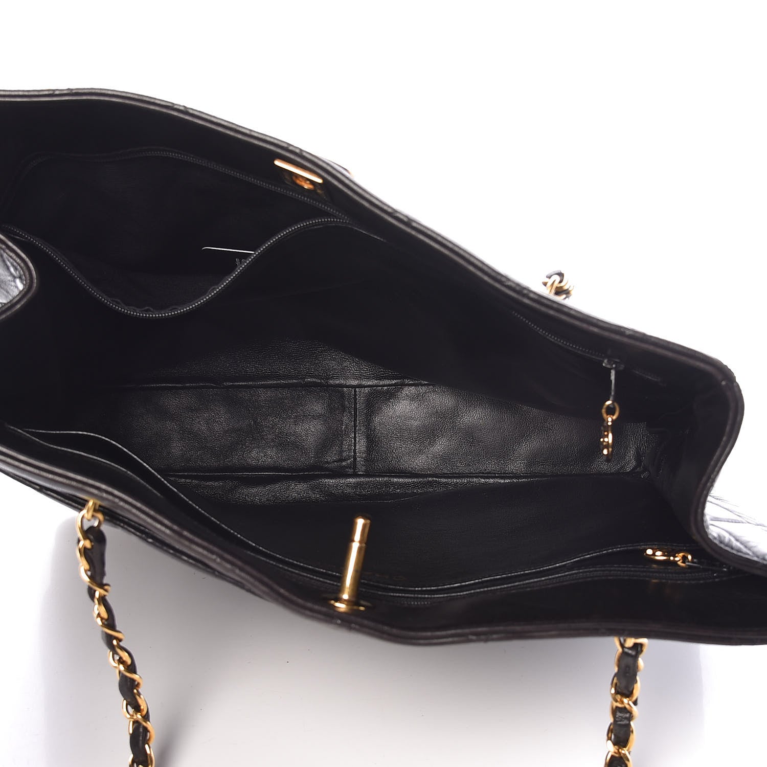 Chanel Lambskin Quilted Shopping Tote Black 5 of 11