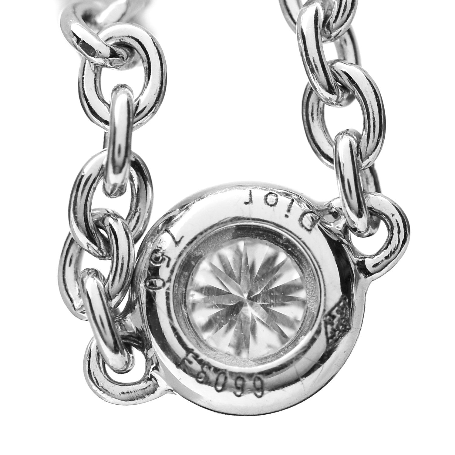 Christian Dior 18K White Gold Diamond Mimioui Chain Ring 53 6.5 4 of 4