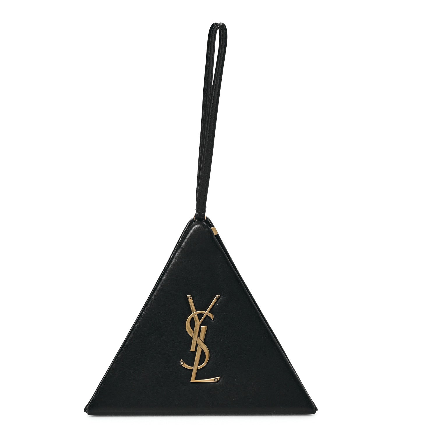 Saint Laurent Lambskin Pyramid Clutch Black 1 of 12