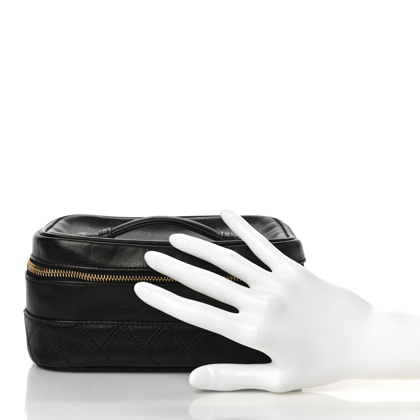 Lambskin Vanity Cosmetic Case Black
