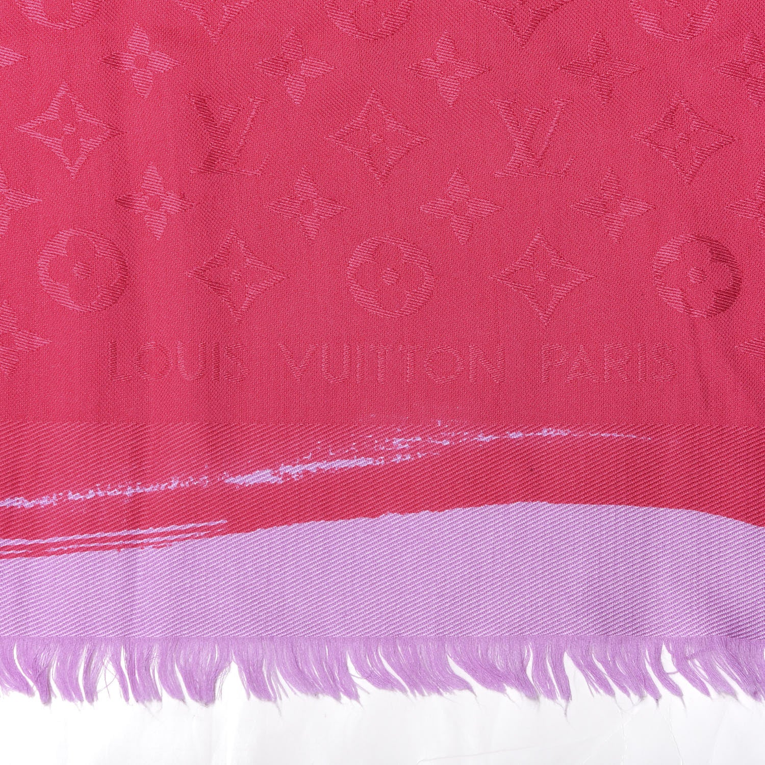 Louis Vuitton Silk Wool Monogram Arty Shawl Pivoine 2 of 2