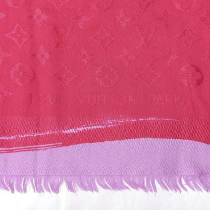 Louis Vuitton Silk Wool Monogram Arty Shawl Pivoine 2 of 2