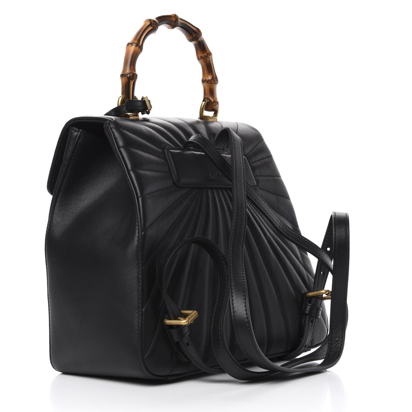 Calfskin Bamboo Trapuntata Queen Margaret Backpack Black