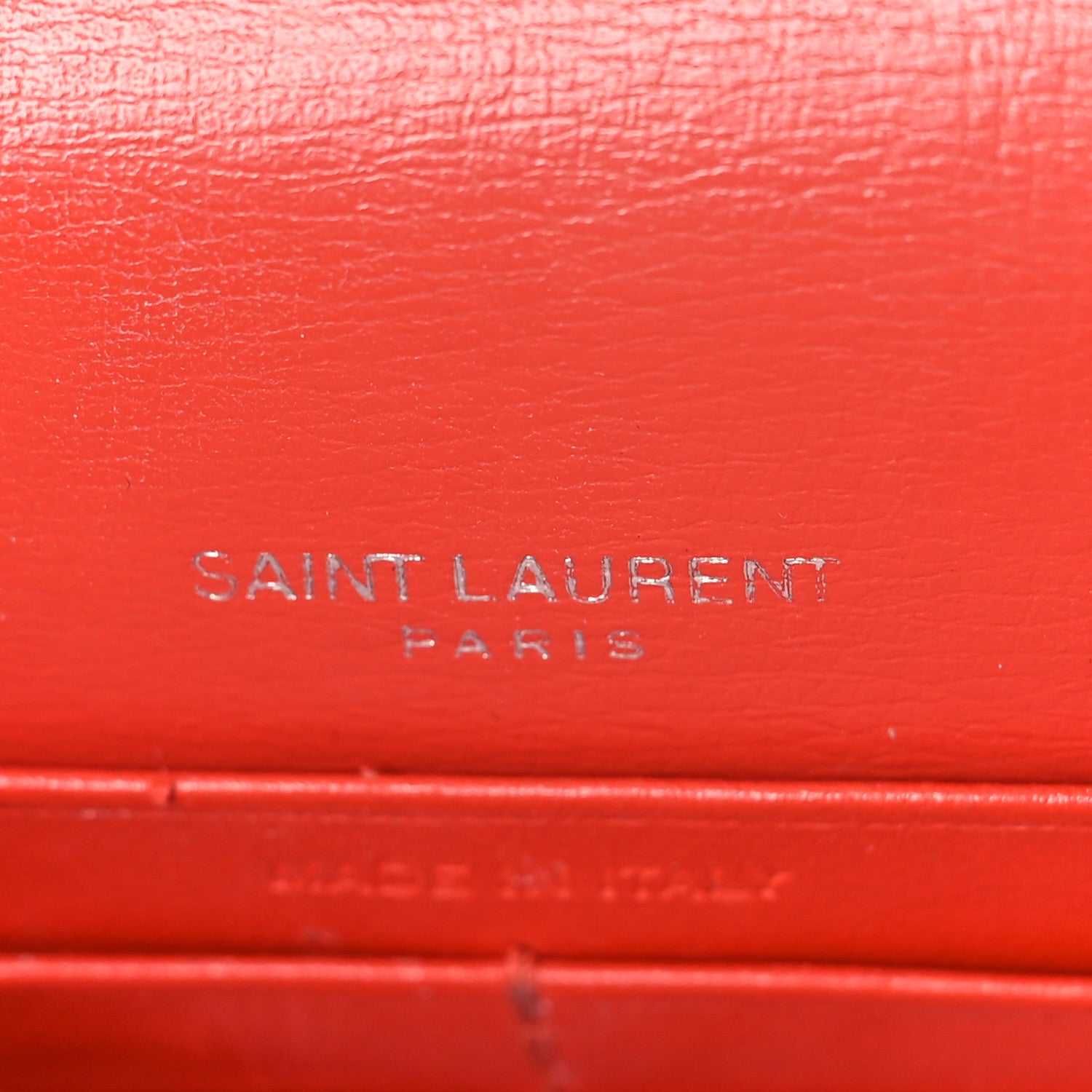 Saint Laurent Calfskin Monogram Sunset Chain Wallet Rosso 5 of 12