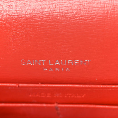 Saint Laurent Calfskin Monogram Sunset Chain Wallet Rosso 5 of 12