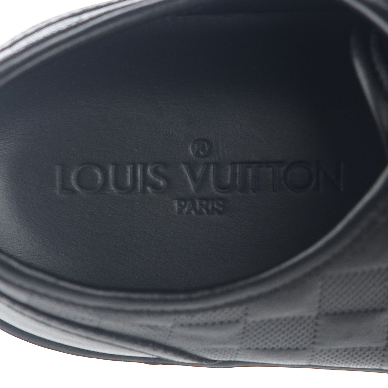Louis Vuitton Calf Embossed Damier Brooklyn Sneakers 6.5 Black 7 of 17