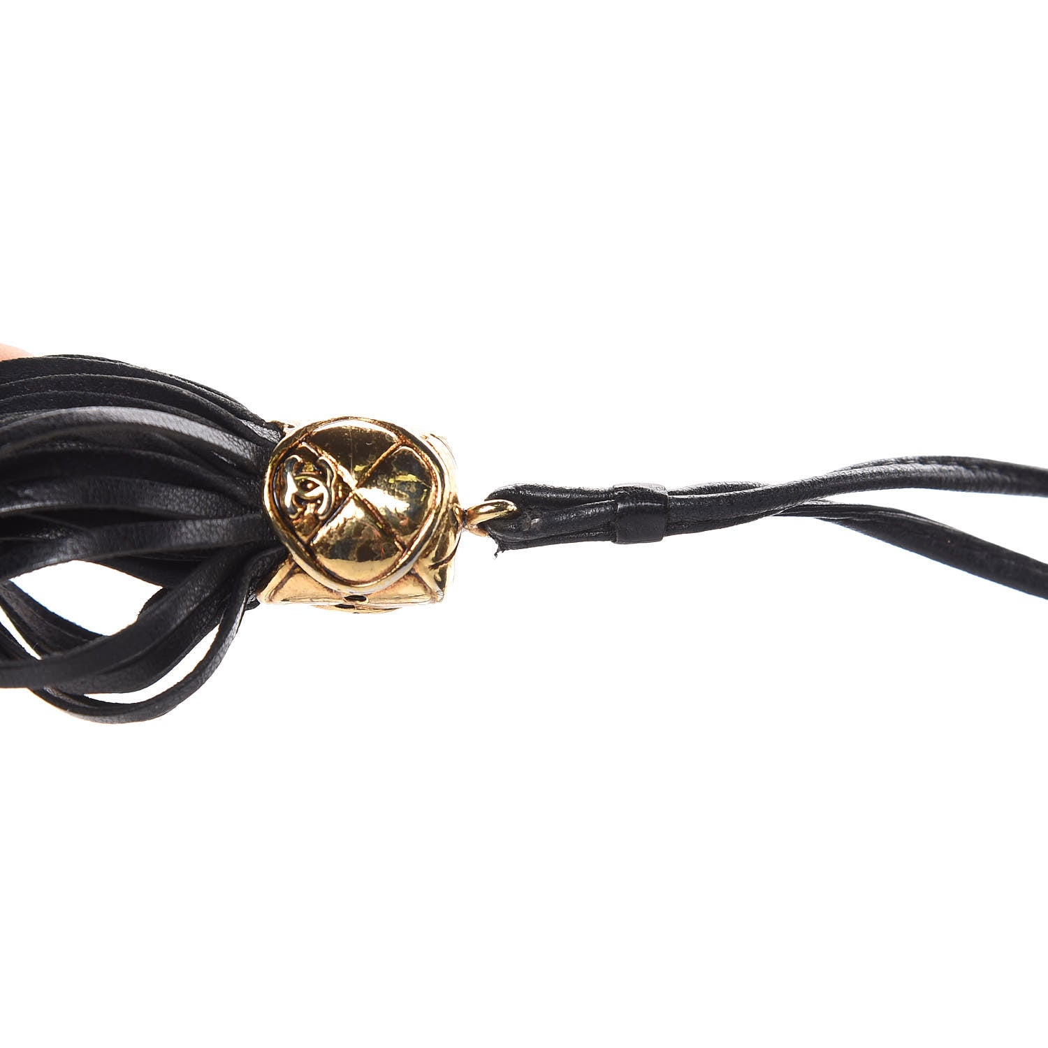 Chanel Lambskin Tassel Drawstring Pouch Bag Black 13 of 14
