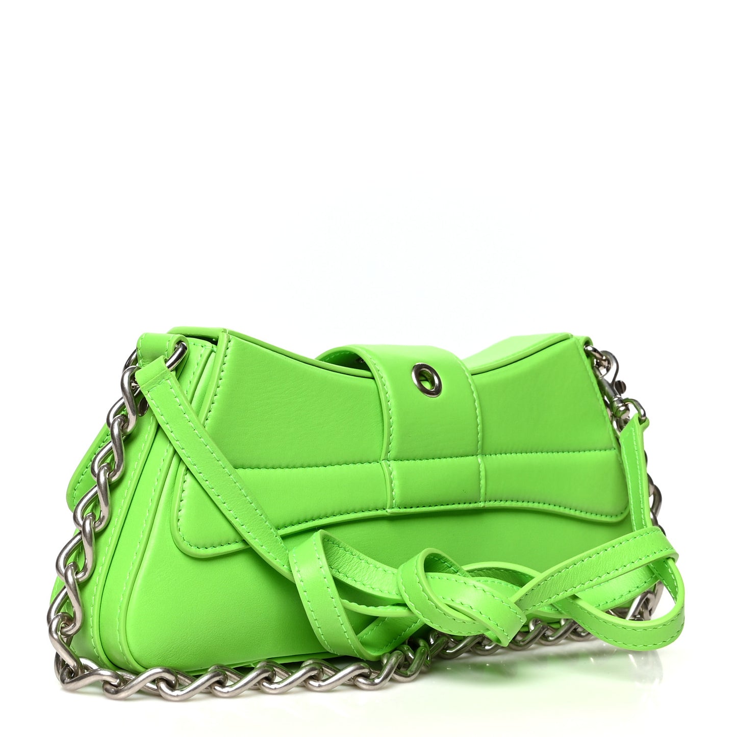 Smooth Calfskin Small Lindsay Shoulder Bag Acid Green