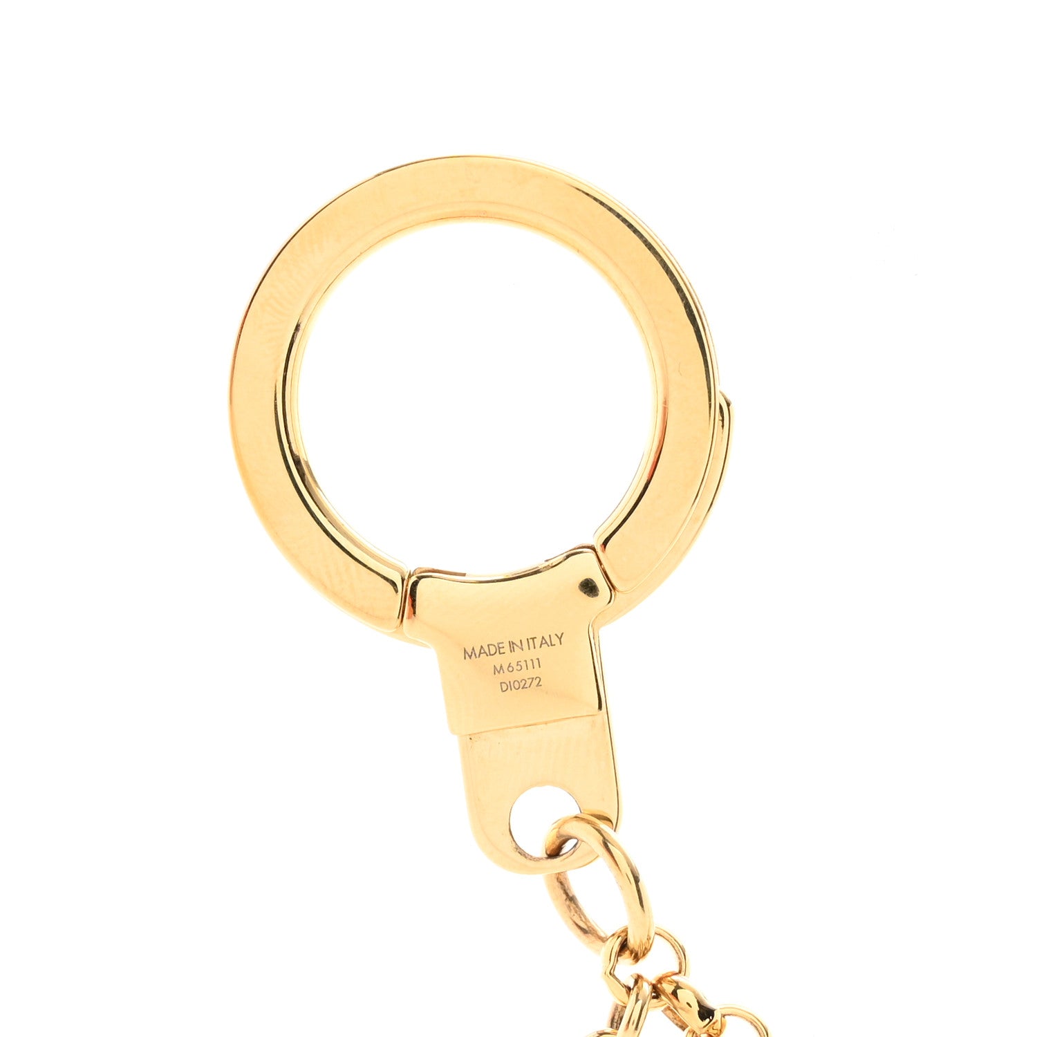 Louis Vuitton Brass Enamel Fleur De Monogram Bag Charm Chain Gold 3 of 5