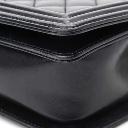 Chanel Lambskin Quilted Boy Flap Clutch Black 11 of 11