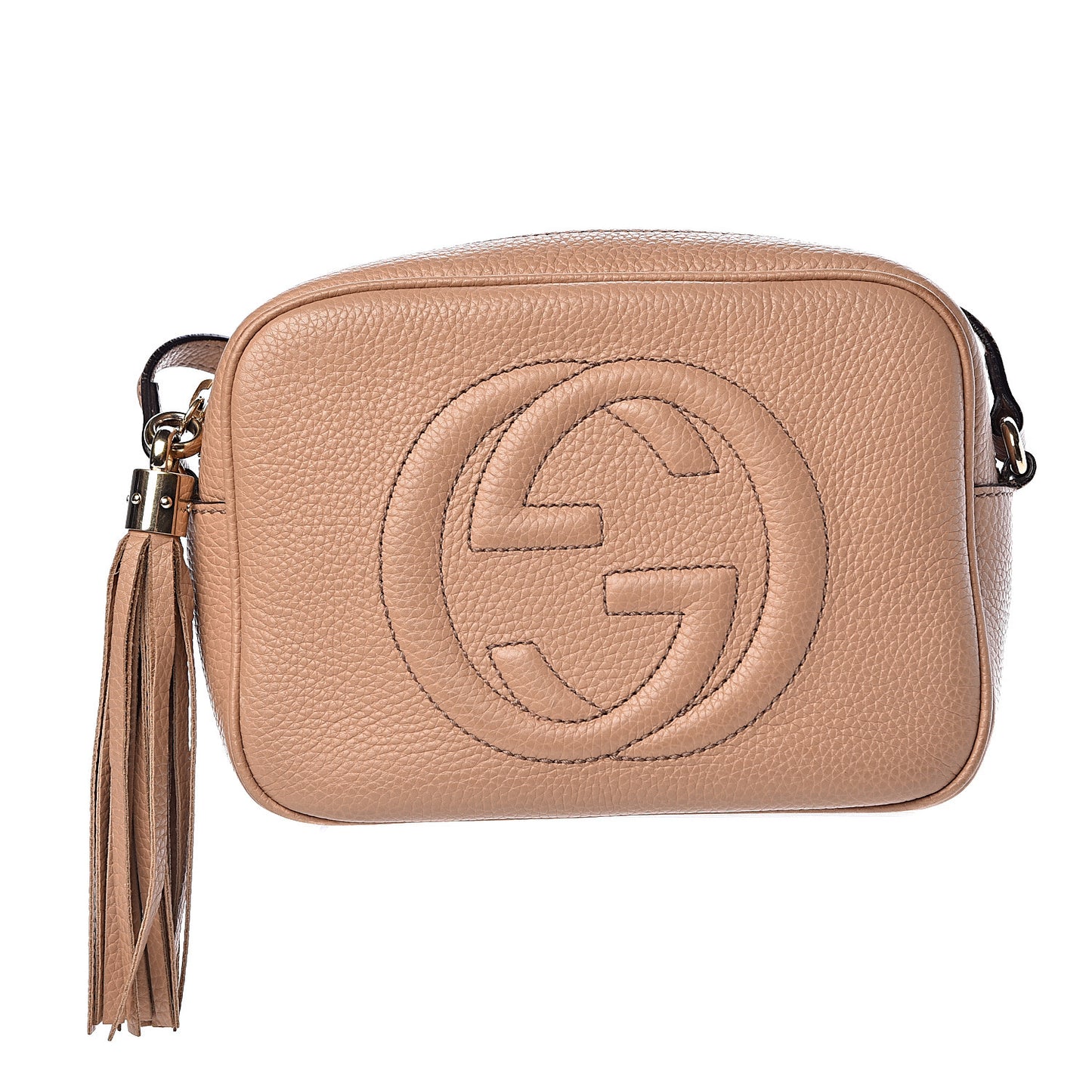 Pebbled Calfskin Small Soho Disco Bag Camelia