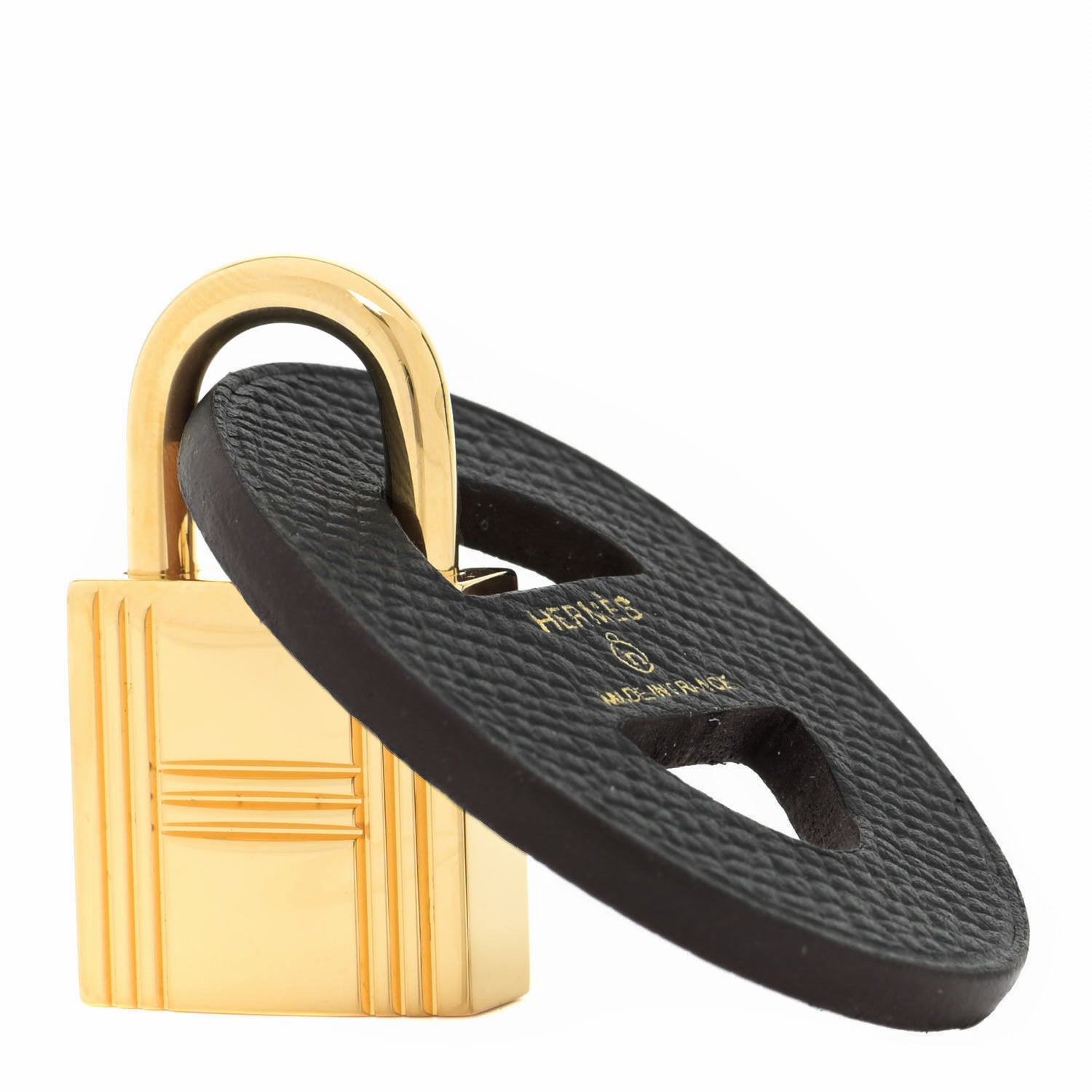 Hermes Togo Epsom Maillons Enchaines Shoe Accessory Gold Black 1 of 6