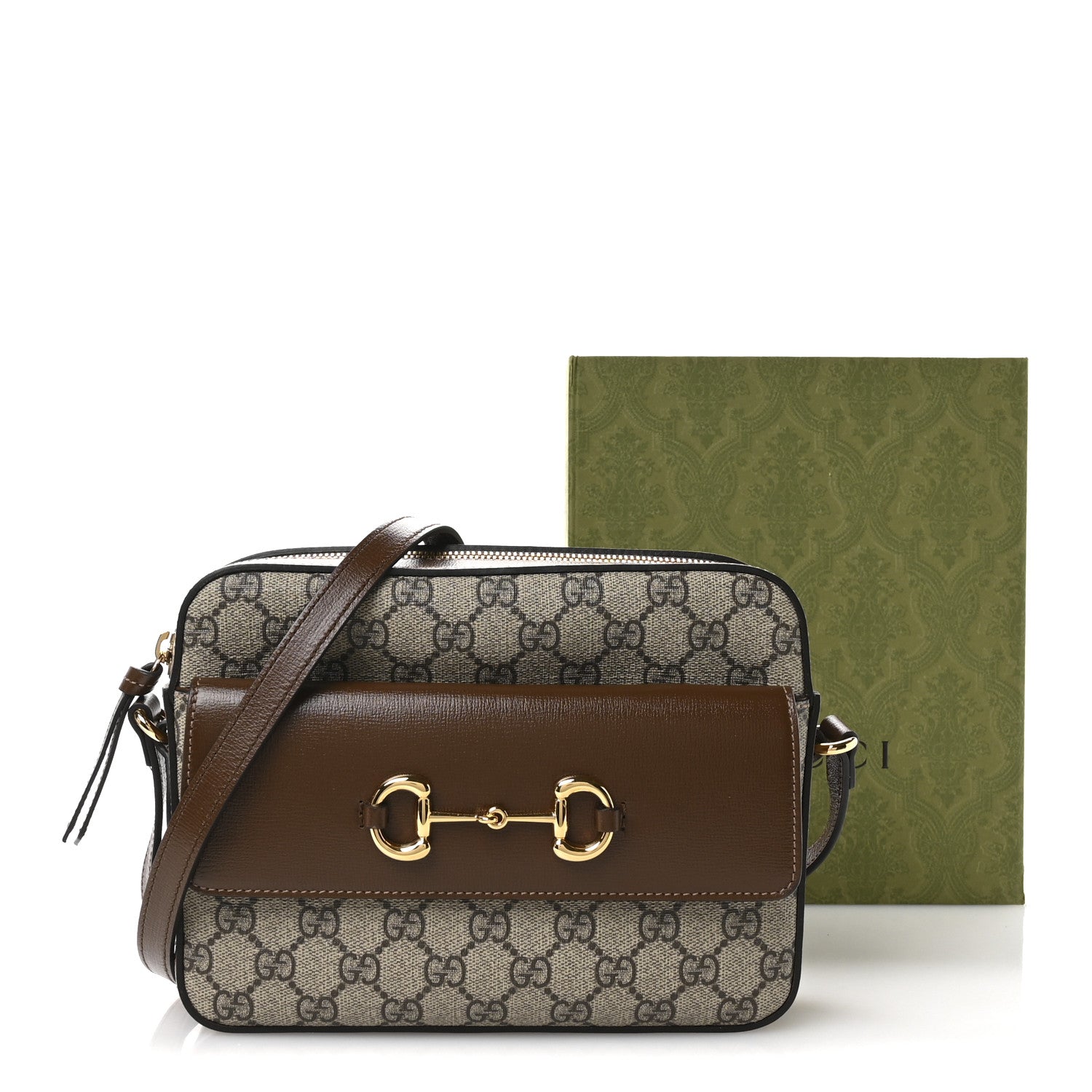 Gucci GG Supreme Monogram Small Horsebit 1955 Shoulder Bag Beige Brown Sugar 11 of 11
