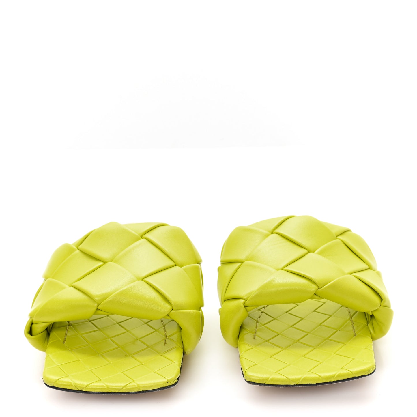 Nappa Maxi Intrecciato Lido Flat Sandals 39 Kiwi