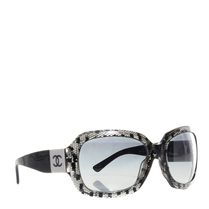Chanel Acetate CC Lace Effect Sunglasses 5146 Black White 3 of 6