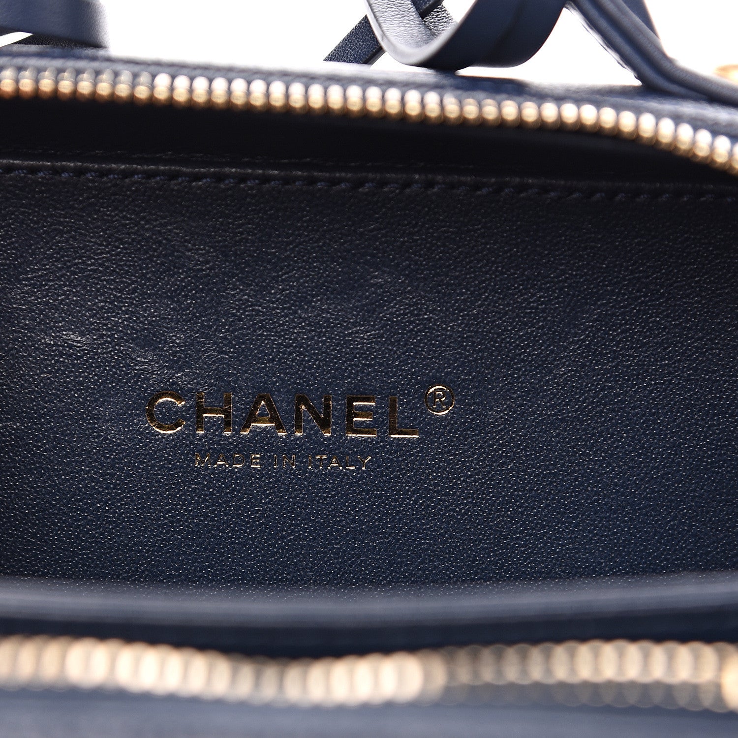 Chanel Caviar Quilted Small CC Filigree Vanity Case Navy 5 of 9