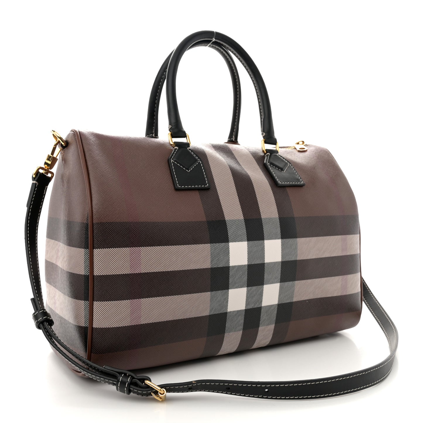 E-canvas Check Bowling Bag Dark Birch Brown