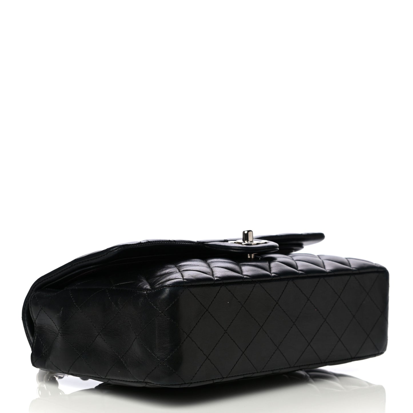 Lambskin Quilted Medium Double Flap Black