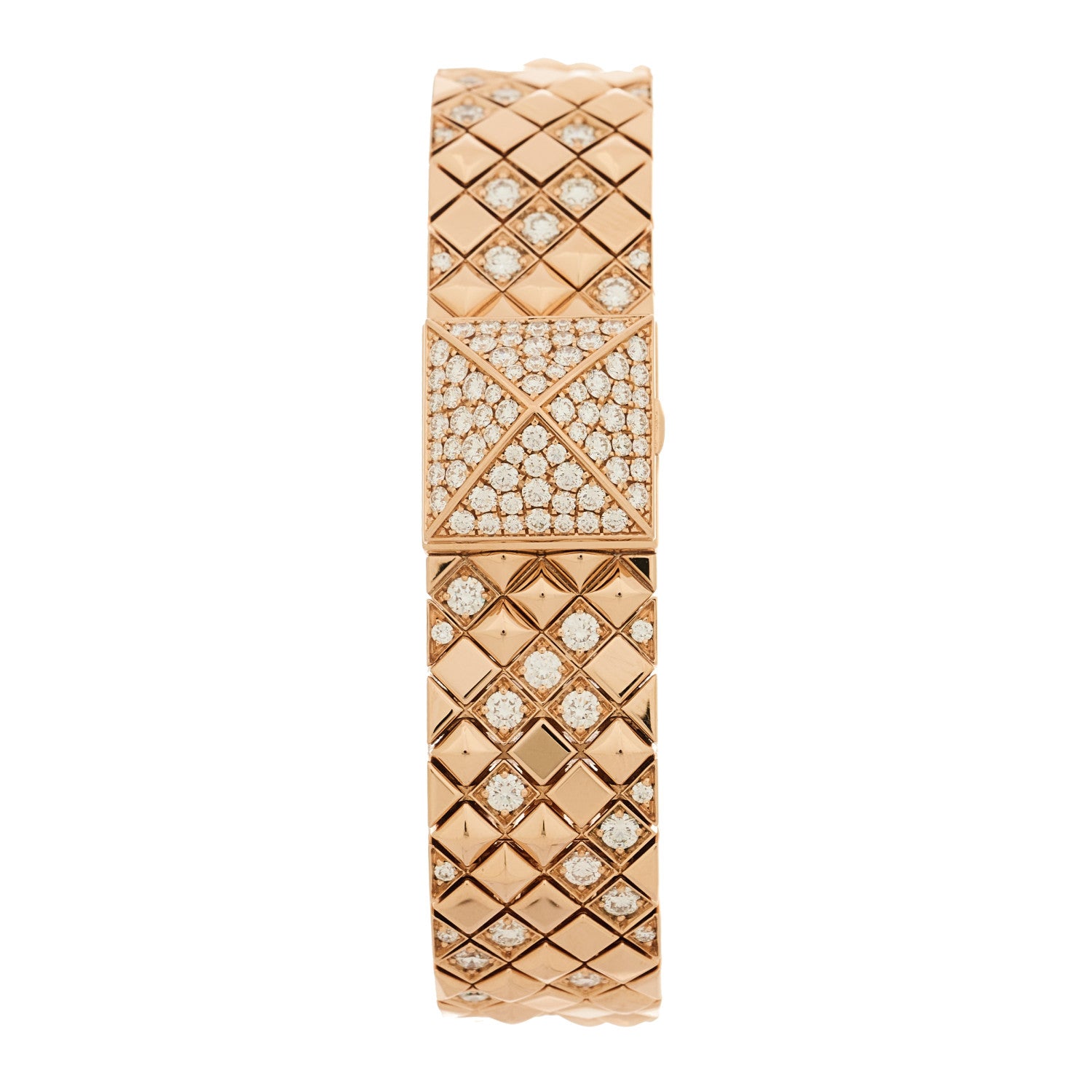 Hermes 18K Rose gold Diamond 15mm Medor Joaillerie Quartz Watch 1 of 6