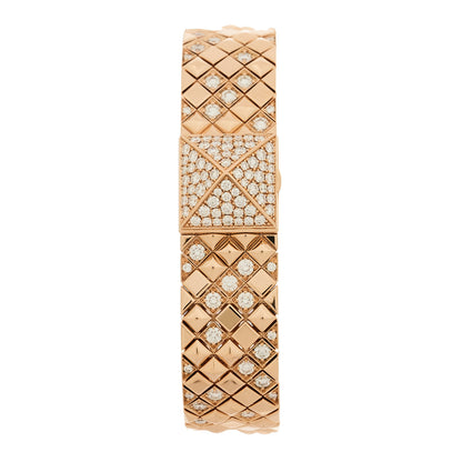 Hermes 18K Rose gold Diamond 15mm Medor Joaillerie Quartz Watch 1 of 6