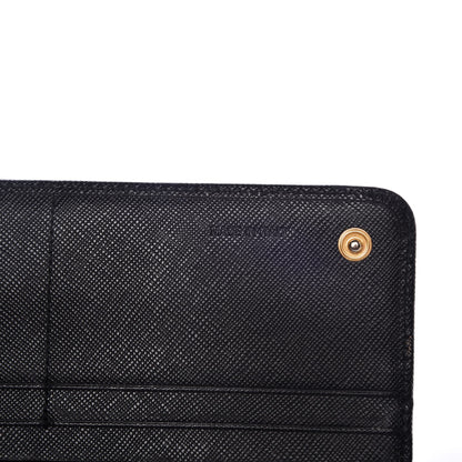 Prada Saffiano Continental Flap Wallet Black 7 of 11