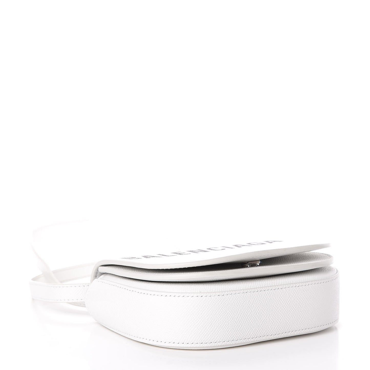 Grained Calfskin Logo Print Ville Day Bag XS White