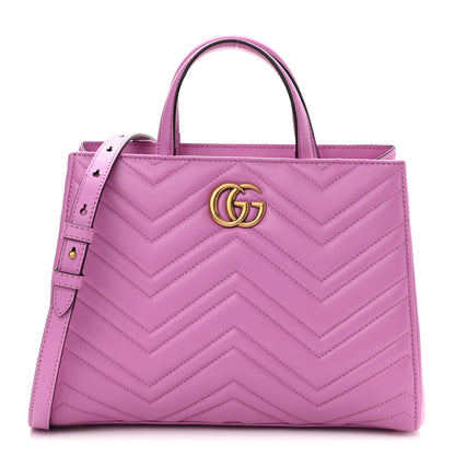 Gucci Calfskin Matelasse Small GG Marmont Tote Candy Mousse 1 of 8
