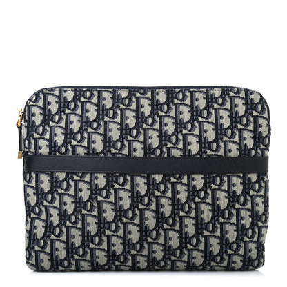Christian Dior Oblique Pouch Clutch Blue 1 of 7
