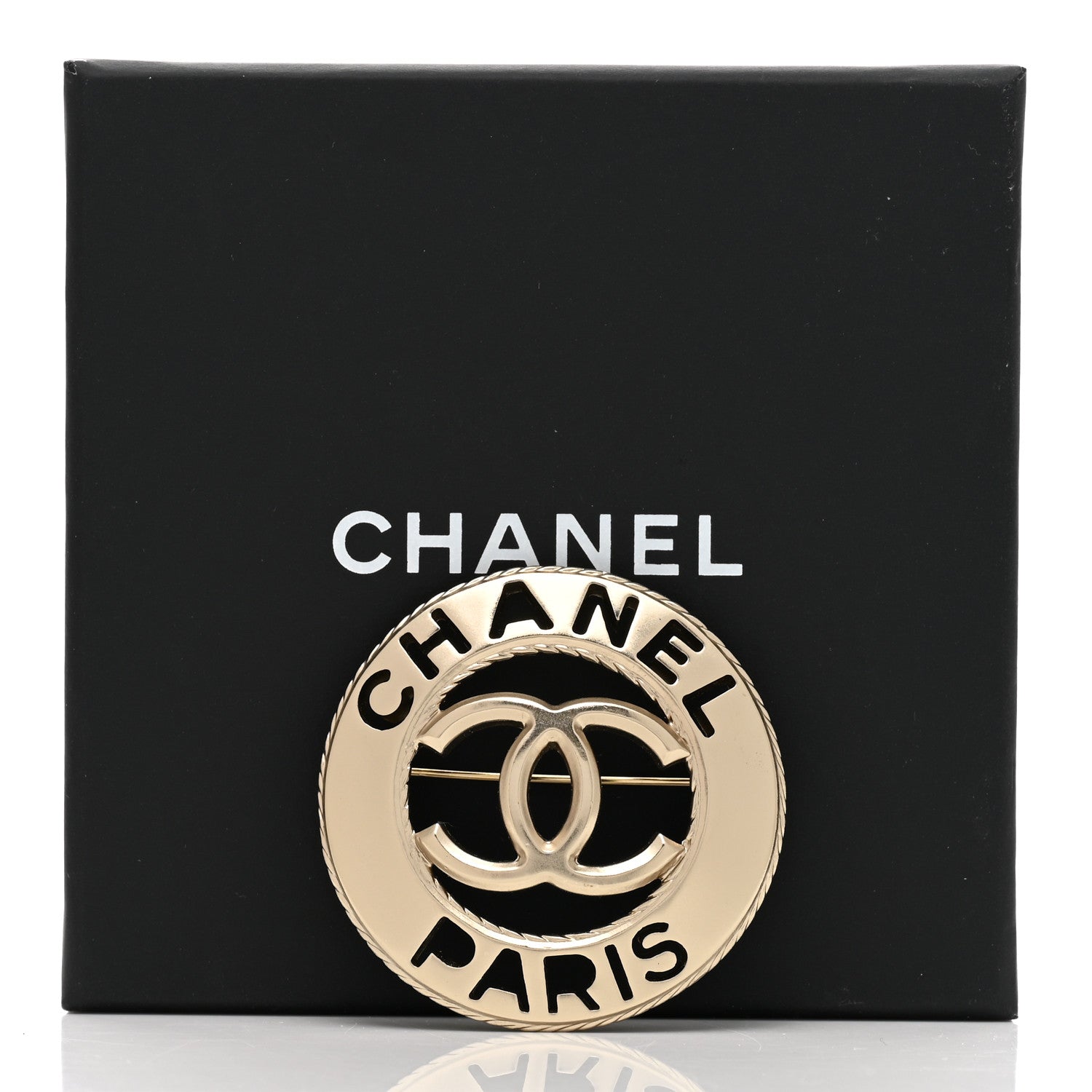 Chanel Metal CC Paris Brooch Silver 5 of 5