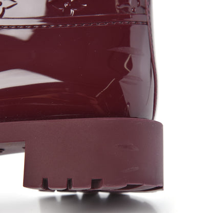 Louis Vuitton Rubber Embossed Monogram Drops Flat Half Boots 39 Burgundy 8 of 9