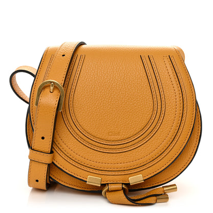 Chloe Grained Calfskin Small Marcie Saddle Bag Sunflower 1 of 12